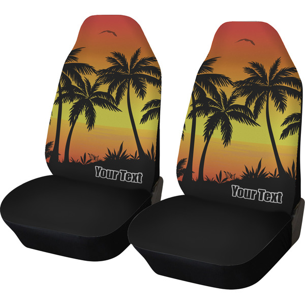 Custom Tropical Sunset Car Seat Covers (Set of Two) (Personalized)