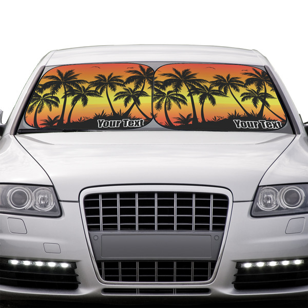 Tropical Sunset Car Sun Shades - IN CONTEXT