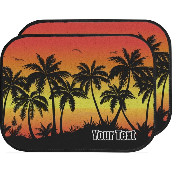 Custom Tropical Sunset Car Floor Mats (Back Seat) (Personalized)