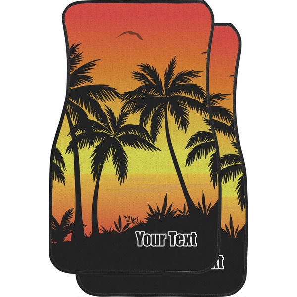Custom Tropical Sunset Car Floor Mats (Front Seat) (Personalized)