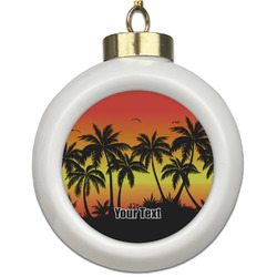 Tropical Sunset Ceramic Ball Ornament (Personalized)