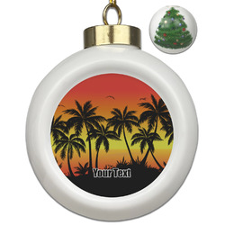 Tropical Sunset Ceramic Ball Ornament - Christmas Tree (Personalized)