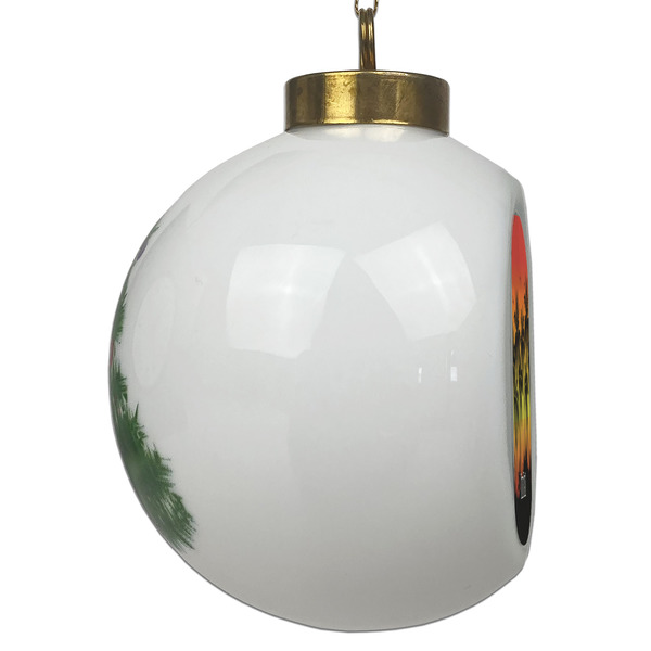 Tropical Sunset Ceramic Christmas Ornament - Xmas Tree (Side View)