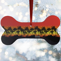 Tropical Sunset Ceramic Dog Ornament w/ Name or Text