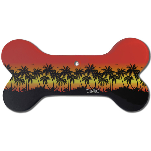 Tropical Sunset Ceramic Flat Ornament - Bone Front
