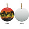 Tropical Sunset Ceramic Flat Ornament - Circle Front & Back (APPROVAL)