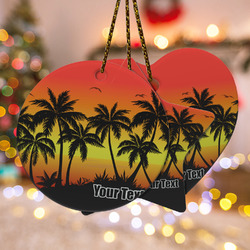 Tropical Sunset Ceramic Ornament w/ Name or Text