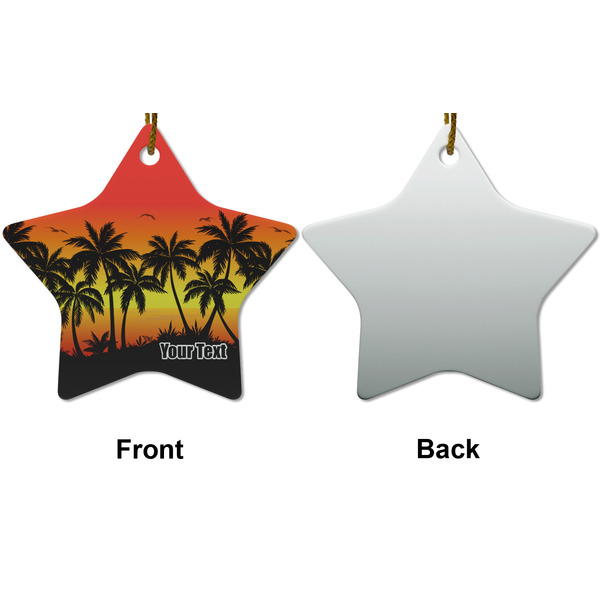 Tropical Sunset Ceramic Flat Ornament - Star Front & Back (APPROVAL)