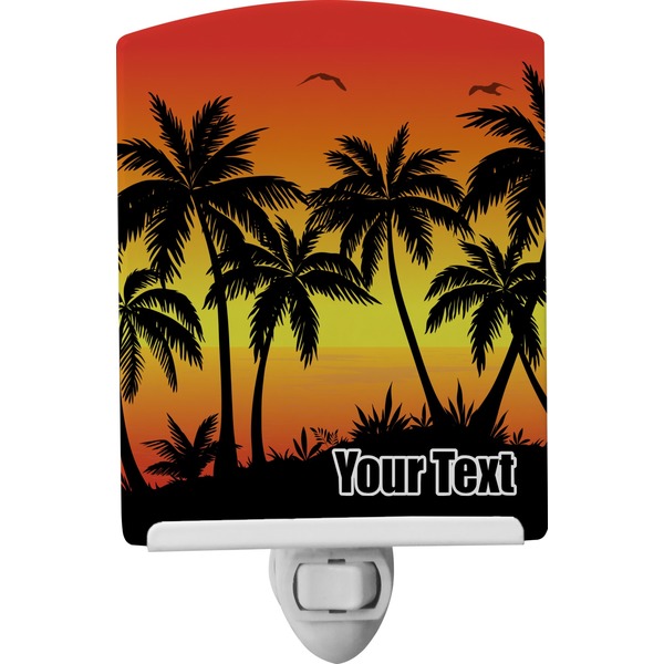 Custom Tropical Sunset Ceramic Night Light (Personalized)
