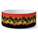 Tropical Sunset Ceramic Dog Bowl - Medium (Personalized)