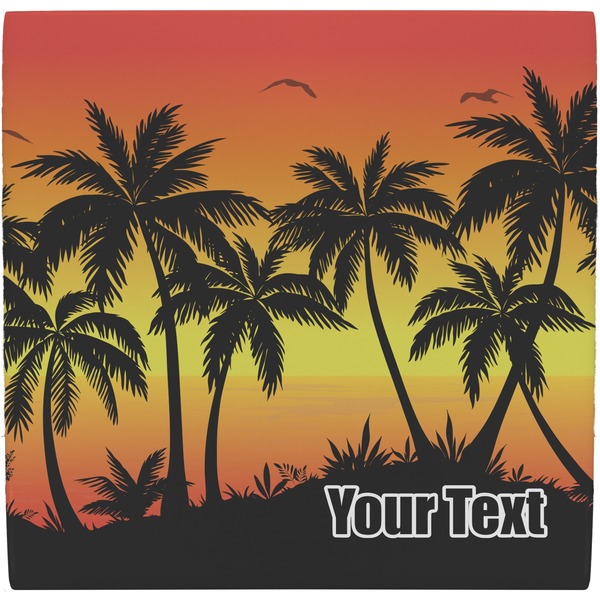 Custom Tropical Sunset Ceramic Tile Hot Pad (Personalized)