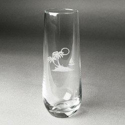 Tropical Sunset Champagne Flute - Stemless Engraved - Single