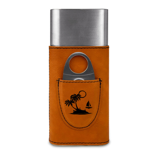 Tropical Sunset Cigar Case with Cutter - FRONT