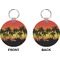 Tropical Sunset Circle Keychain (Front + Back)