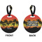 Tropical Sunset Circle Luggage Tag (Front + Back)