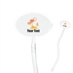 Tropical Sunset 7" Oval Plastic Stir Sticks - Clear (Personalized)