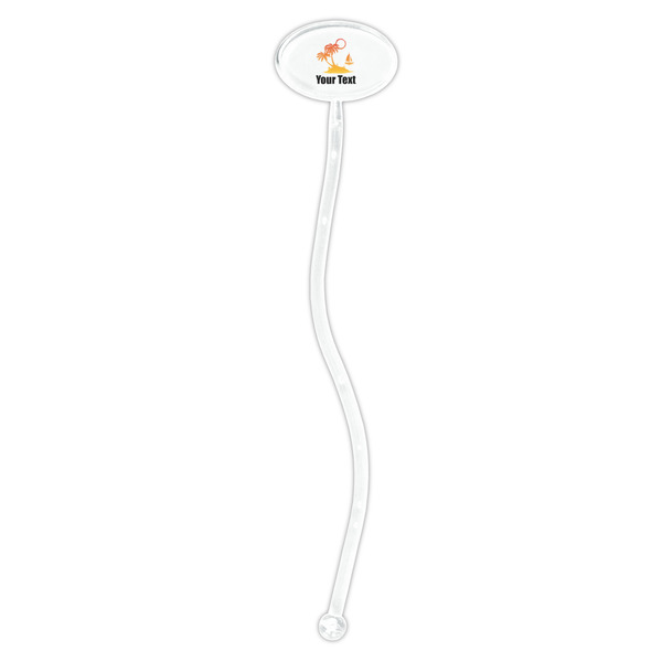 Tropical Sunset Clear Plastic 7" Stir Stick - Oval - Single Stick