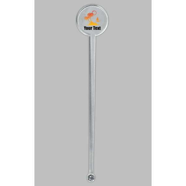 Tropical Sunset Clear Plastic 7" Stir Stick - Round - Single Stick