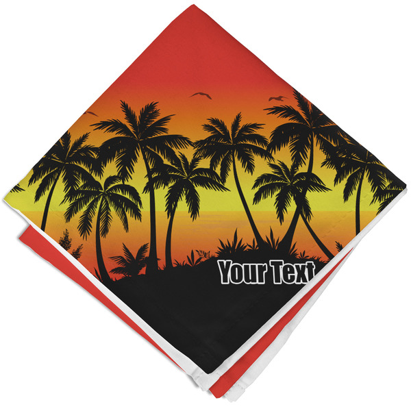 Custom Tropical Sunset Cloth Cocktail Napkin - Single w/ Name or Text