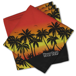 Tropical Sunset Cloth Cocktail Napkins - Set of 4 w/ Name or Text