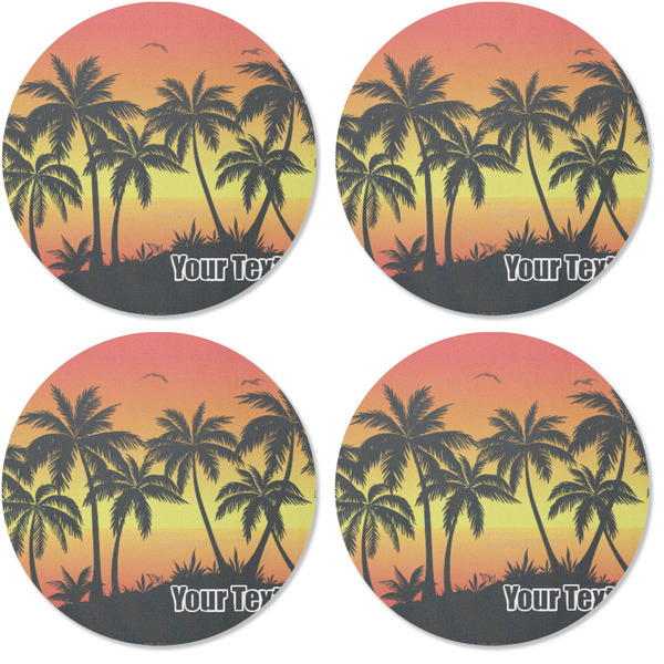 Tropical Sunset Coaster Round Rubber Back - Apvl