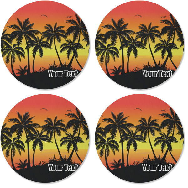 Tropical Sunset Coaster Round Rubber Back - Apvl