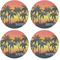 Tropical Sunset Coaster Round Rubber Back - Apvl