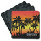 Tropical Sunset Square Rubber Backed Coasters - Set of 4 (Personalized)