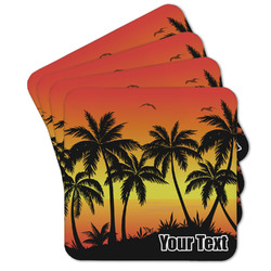 Tropical Sunset Cork Coaster - Set of 4 w/ Name or Text