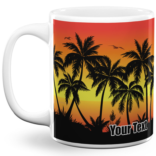 Custom Tropical Sunset 11 Oz Coffee Mug - White (Personalized)