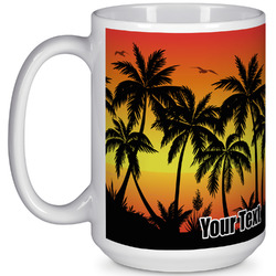 Tropical Sunset 15 Oz Coffee Mug - White (Personalized)