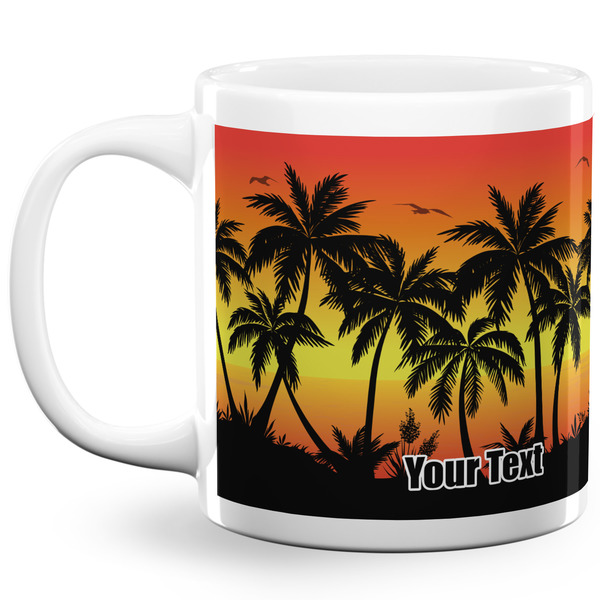 Custom Tropical Sunset 20 Oz Coffee Mug - White (Personalized)