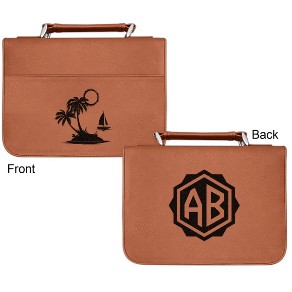 Tropical Sunset Cognac Leatherette Bible Covers - Small Double Sided Apvl