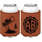 Tropical Sunset Cognac Leatherette Can Sleeve - Double Sided Front and Back