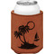 Tropical Sunset Cognac Leatherette Can Sleeve - Single Front