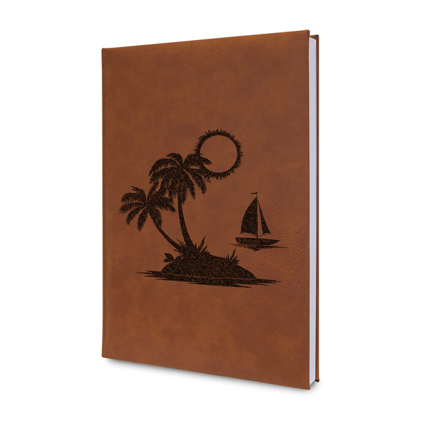 Custom Tropical Sunset Leatherette Journal - Double Sided (Personalized)