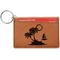 Tropical Sunset Cognac Leatherette Keychain ID Holders - Front Credit Card