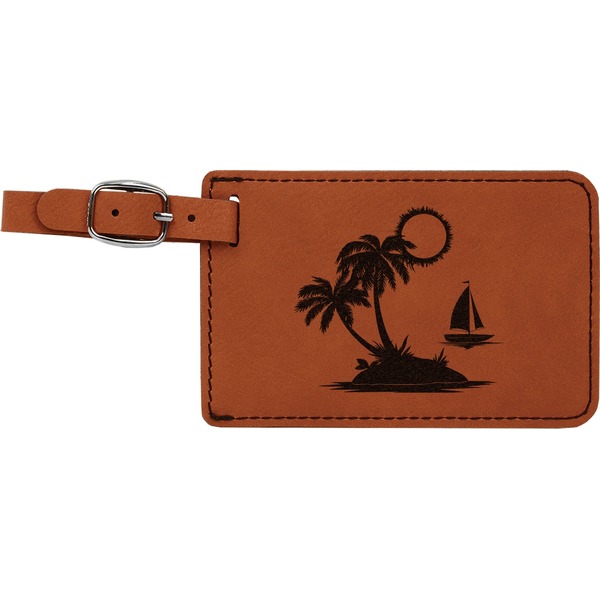 Custom Tropical Sunset Leatherette Luggage Tag