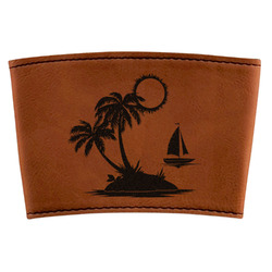 Tropical Sunset Leatherette Cup Sleeve (Personalized)