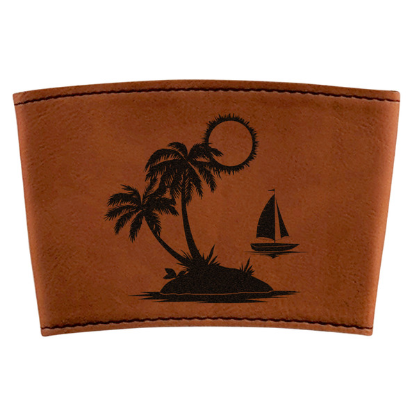 Custom Tropical Sunset Leatherette Cup Sleeve