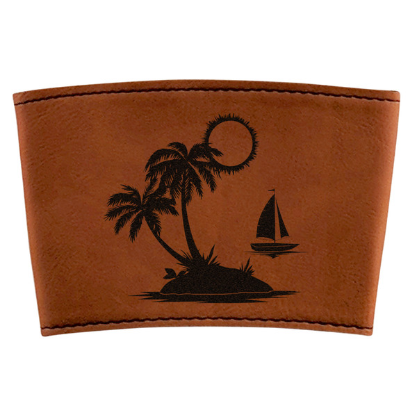 Custom Tropical Sunset Leatherette Cup Sleeve