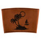 Tropical Sunset Cognac Leatherette Mug Sleeve - Flat