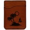 Tropical Sunset Cognac Leatherette Phone Wallet close up