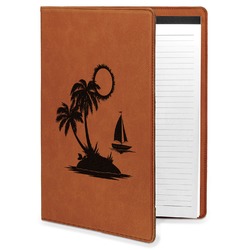 Tropical Sunset Leatherette Portfolio with Notepad (Personalized)