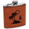 Tropical Sunset Cognac Leatherette Wrapped Stainless Steel Flask