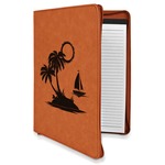 Tropical Sunset Leatherette Zipper Portfolio with Notepad - Double Sided (Personalized)
