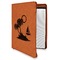 Tropical Sunset Cognac Leatherette Zipper Portfolios with Notepad - Main