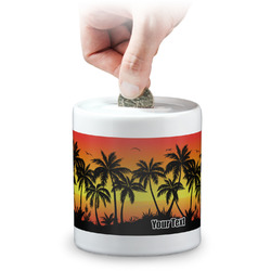 Tropical Sunset Coin Bank (Personalized)