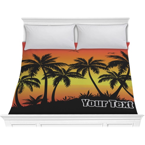 Custom Tropical Sunset Comforter - King (Personalized)