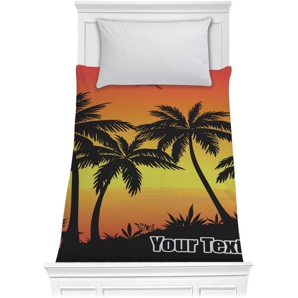 Custom Tropical Sunset Comforter - Twin (Personalized)